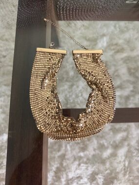 Gold Mesh Statement Necklace